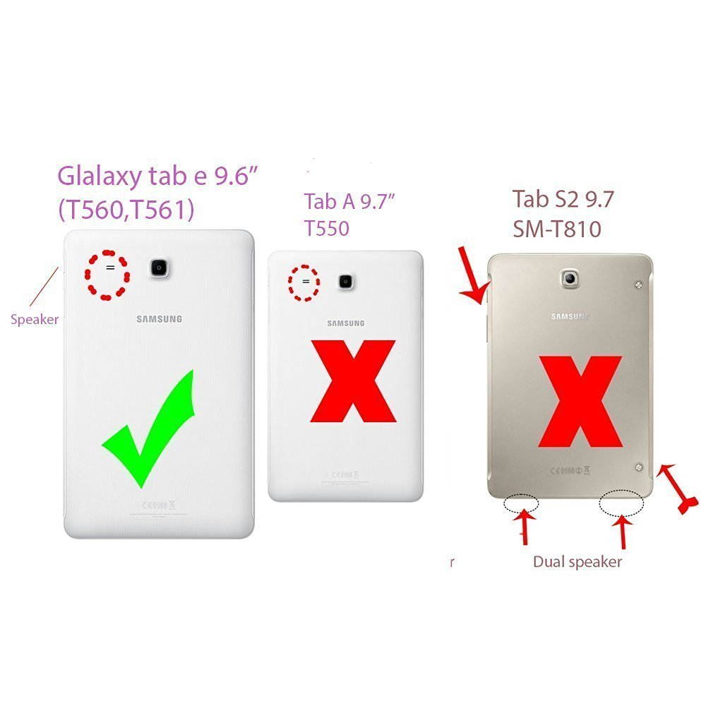 Mignova Samsung Galaxy Tab E 9.6 Case - Slim Lightweight Stand Cover for Samsung Galaxy Tab E 9.6 inch SM-T560 T561 + Free Screen Protector and Stylus pen