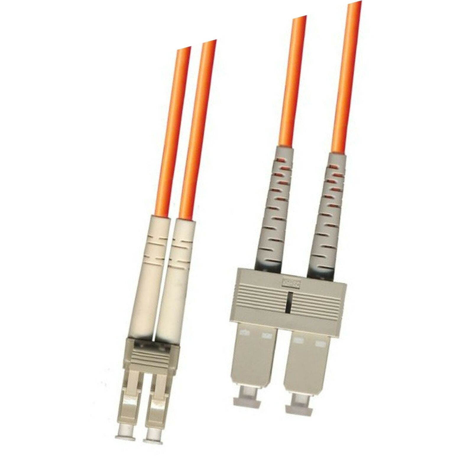 2 Meter Multimode Duplex Fiber Optic Cable (62.5/125) - LC to SC - Orange