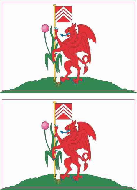 StickerTalk Cardiff Flag Vinyl Stickers, 3 inches by 2 inches