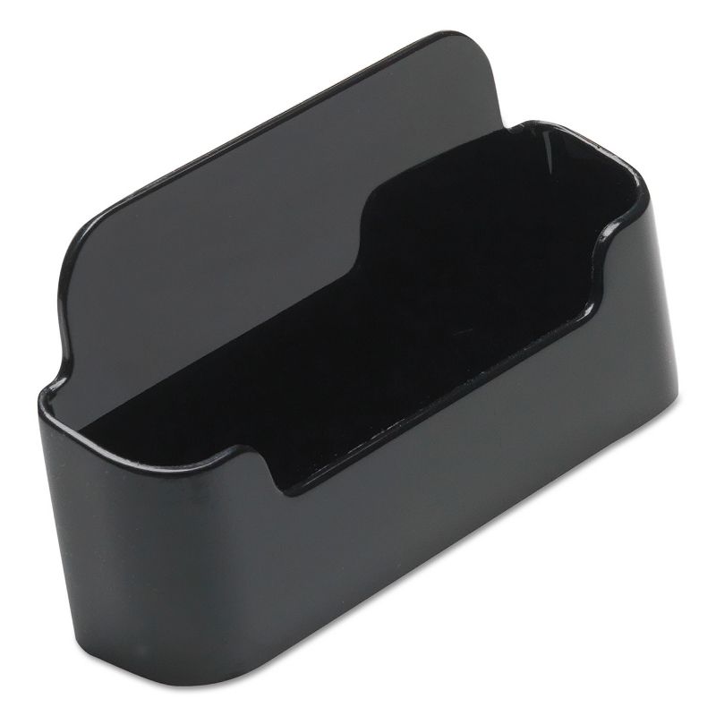 Deflecto Recycled Business Card Holder Holds 50 2 x 3 1/2 Cards Black 90104