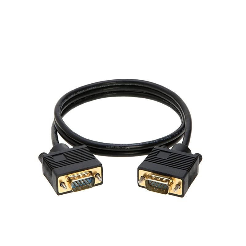 6FT SVGA Monitor Cable Male to Male 1080P Super VGA Display Cord for PC Projector Laptop TV