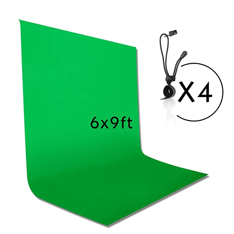 6 x 9 ft Photography Backdrop Background Green Chromakey Muslin Background Screen for Photo Video Studio 4 x Backdrop Clip