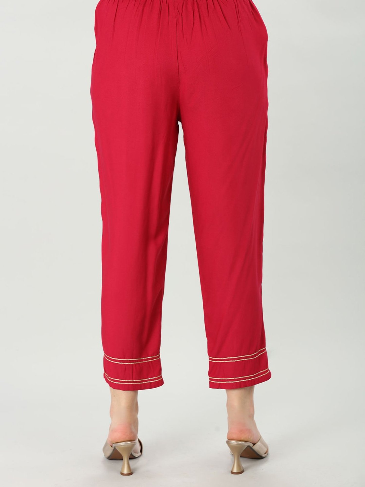 Mustard Pink Regular Fit Palazzos