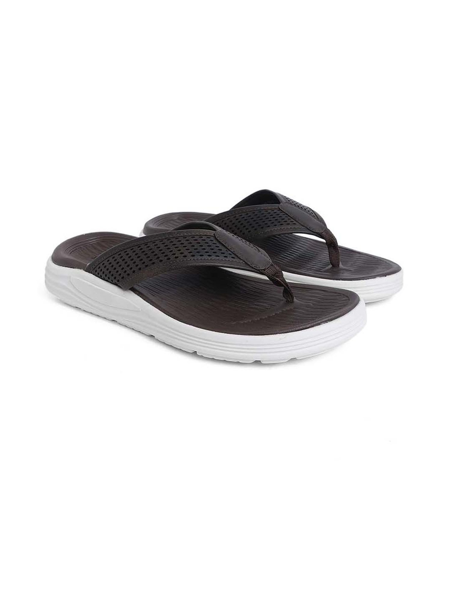 Mozafia Men's Brown Flip Flops