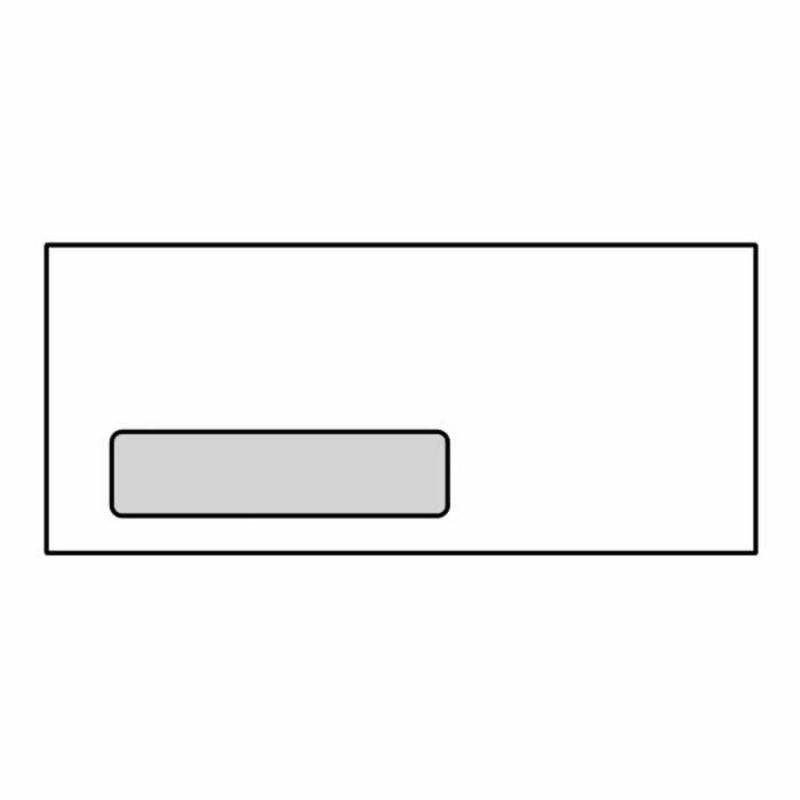 #10 Window Machine Insertable Business Envelopes, 4-1/8" x 9-1/2", 24#, White, Diagonal Seam, Poly Window (Box of 500)