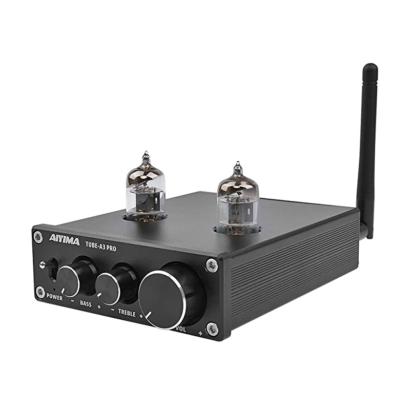 Audio 6J1 Tube Preamplifier Bluetooth 50 HiFi Treble Bass Adjustment Audio Preamplifier DC12V Amplifier Preamp NE5532P Chips for Home Theater SystemBlack+BT 50