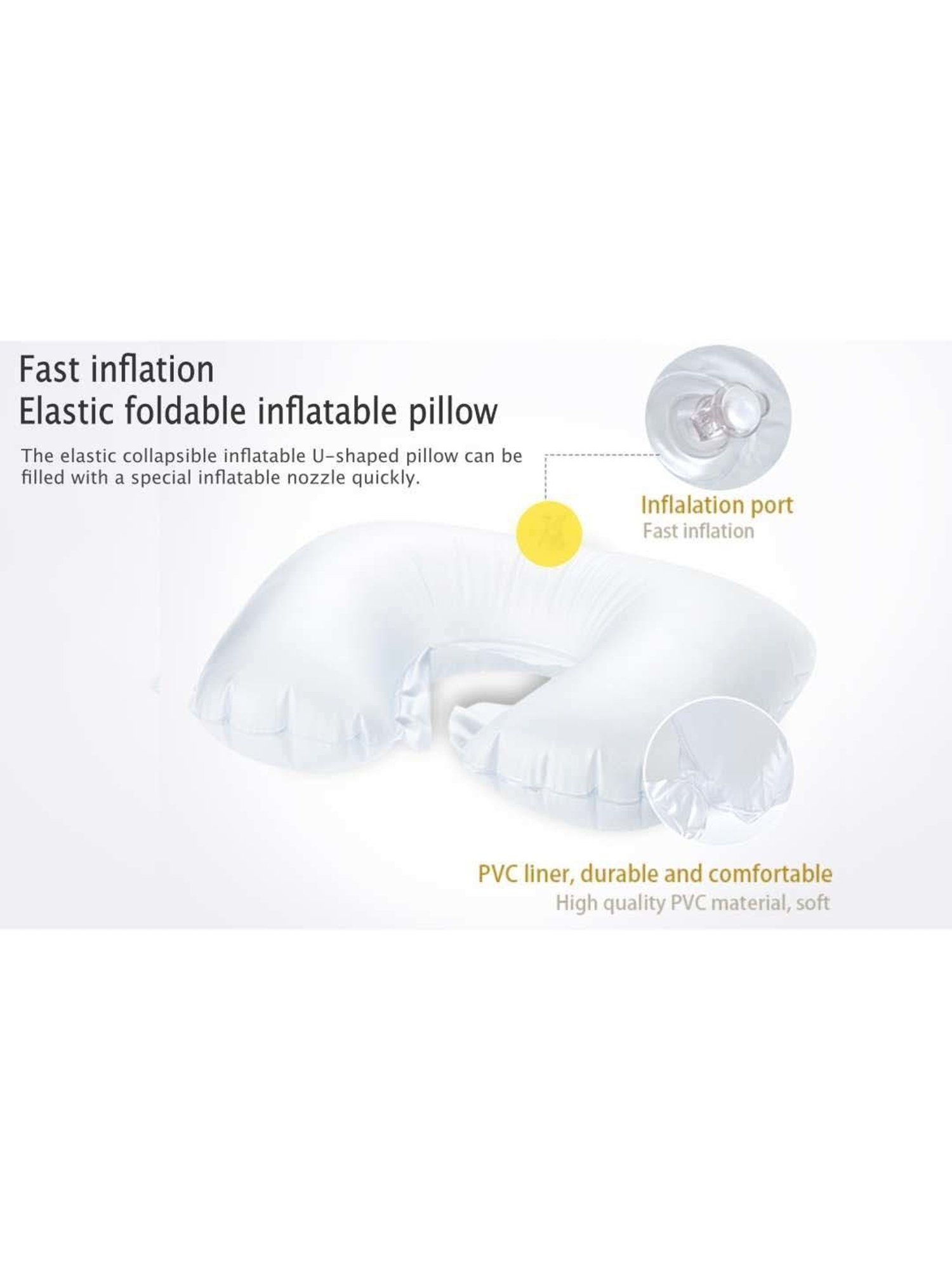 Travel Blue Navy Inflatable Neck Pillow with Eye Mask