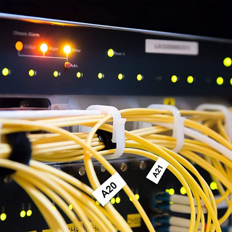 Compatible Industrial Flexible Nylon Label Tape Replacement for DYMO Rhino 18489 a18489 19mm Refills with RhinoPro 5200 4200 5000 6000 3M Label Maker Black on White 3/4'' x 11.5'