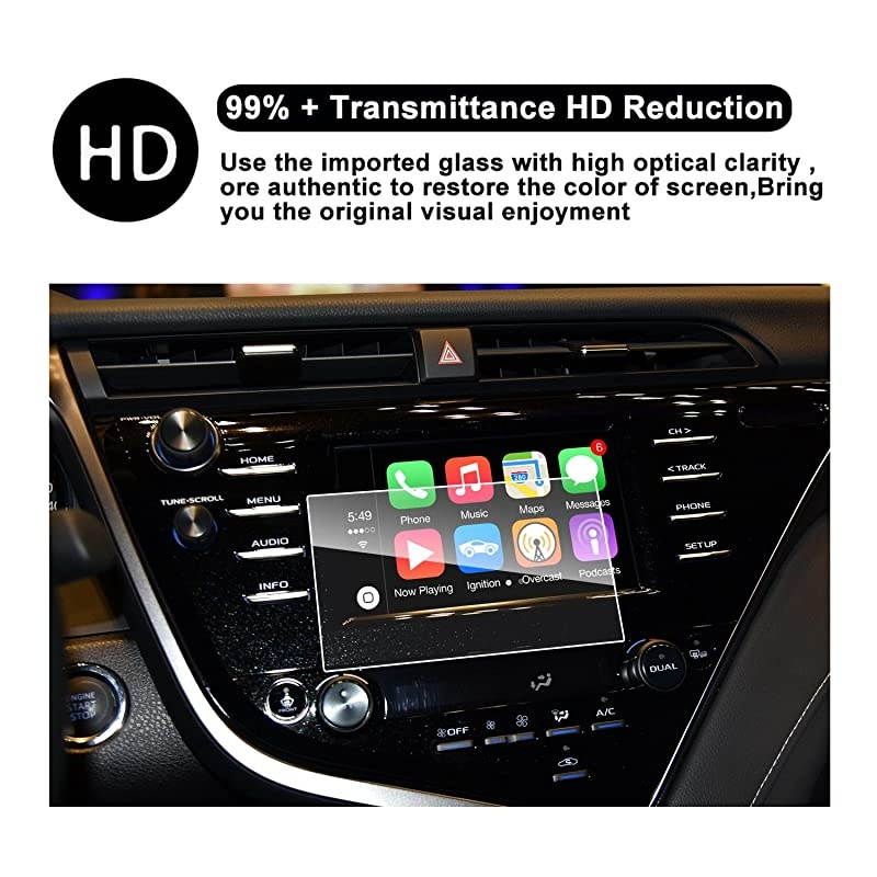 2018 Camry 7In InDash Screen Protector HD Clear Tempered Glass Car Navigation Screen Protective Film AXVH70 AXVH70N Compatible with LE SE NOT FOR 8IN