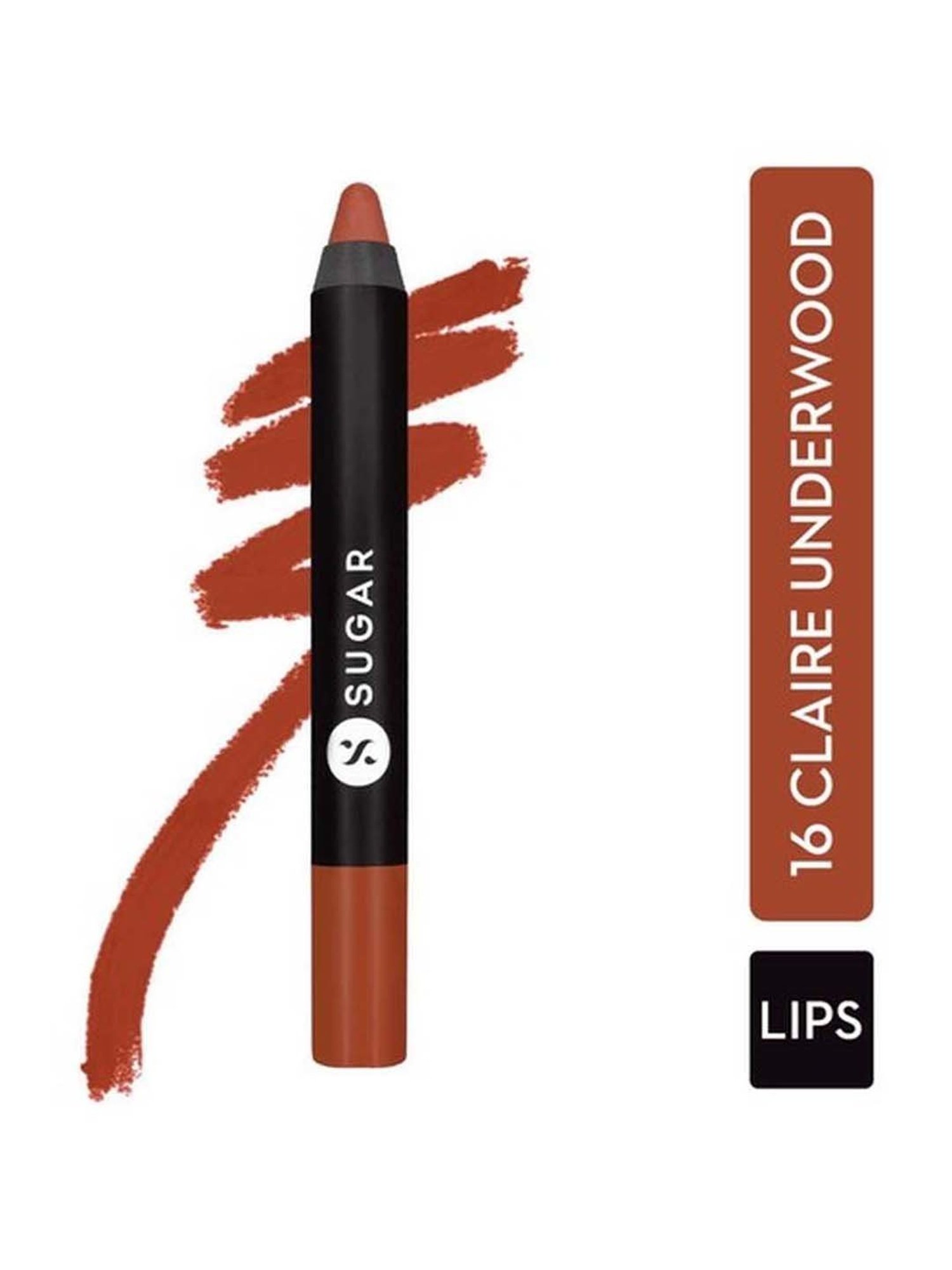 Sugar Cosmetics Matte As Hell Crayon Lipstick 16 Claire Underwood - 2.8 gm
