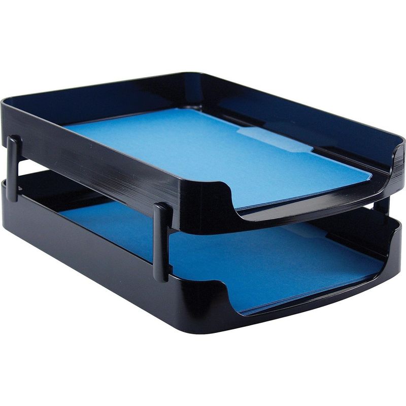 Officemate 2200 Series Front-Loading Desk Tray Single Tier Plastic Letter Black 22232