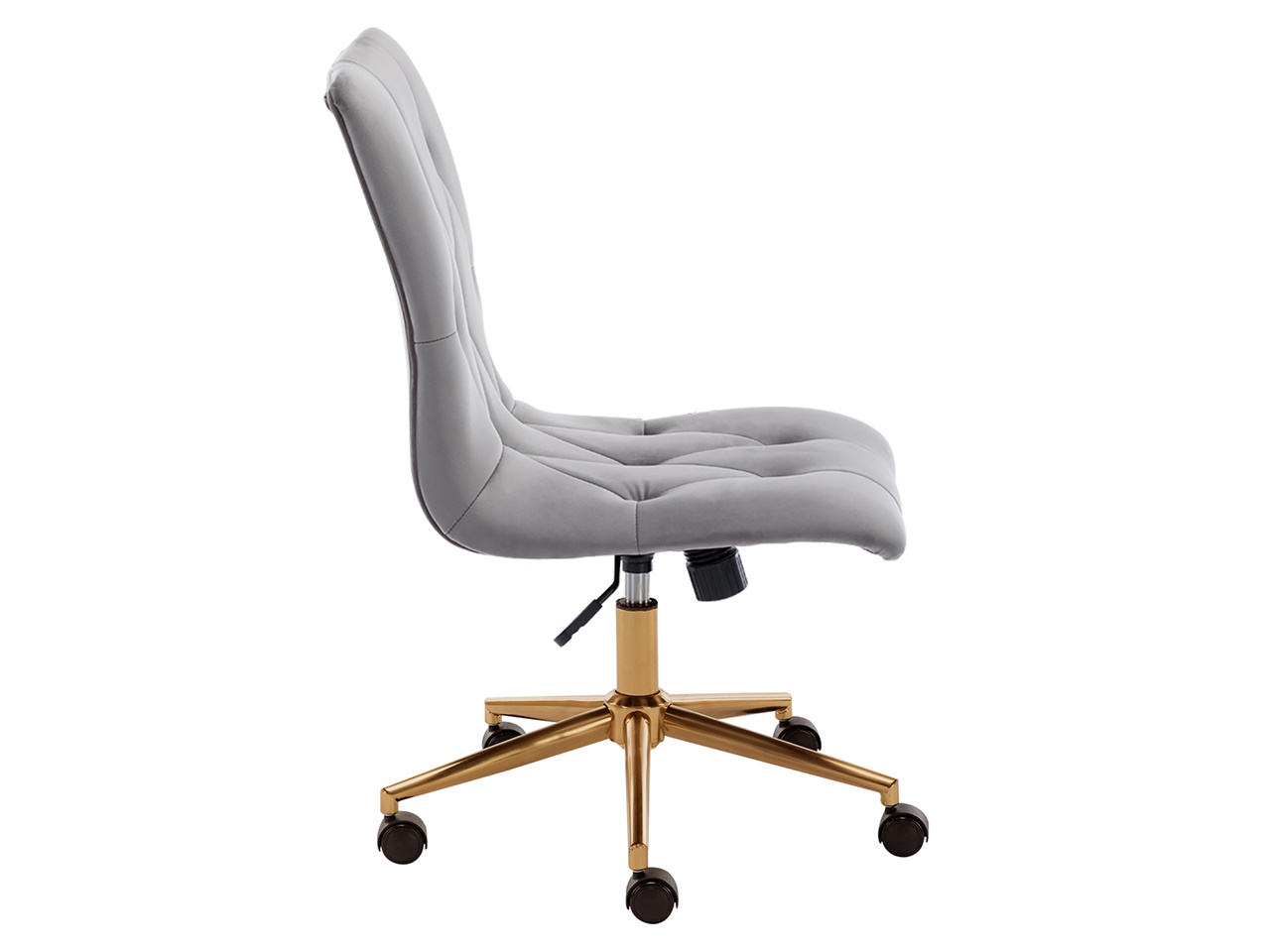 Swivel Height Adjustable Task Chair Armless Velvet Tufted Office Chair