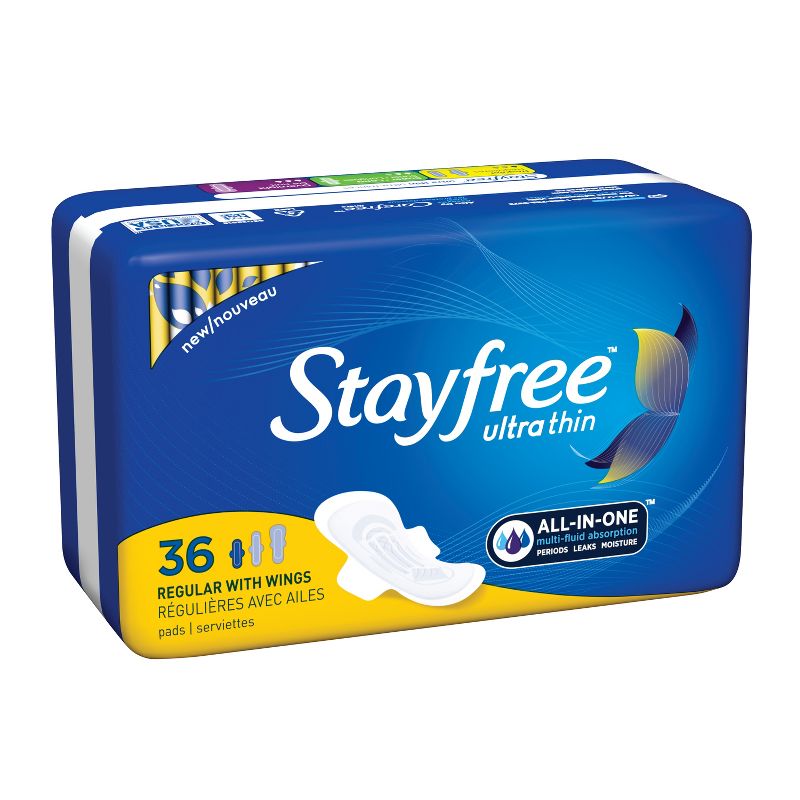 Stayfree Ultra Thin Pads with Wings - Unscented - Regular - 36ct