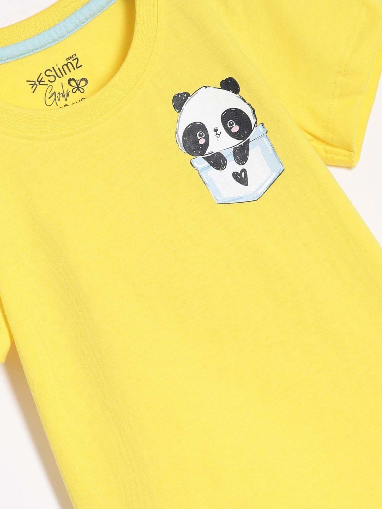 Dixcy Slimz Kids Yellow Cotton Printed T-Shirt