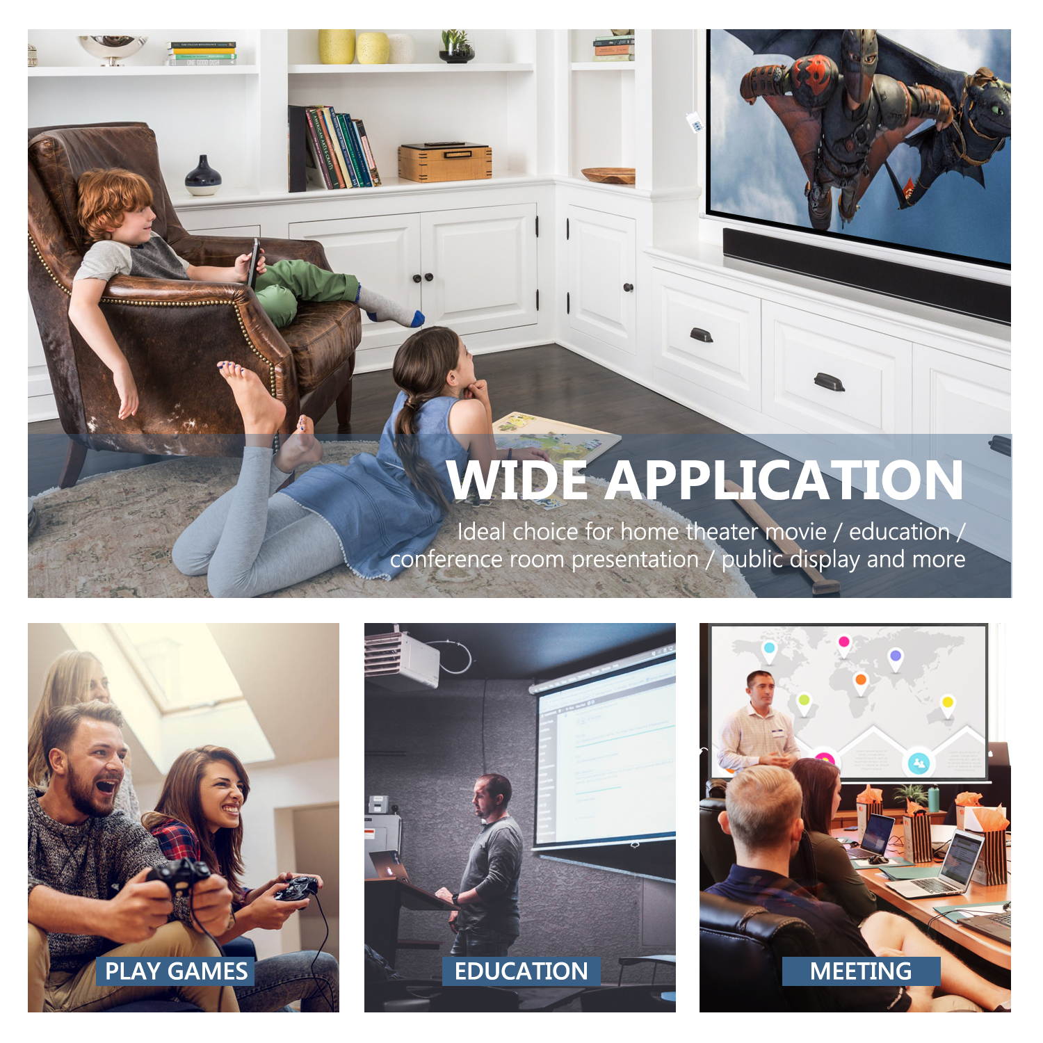 Neewer 110-inch Motorized Projector Screen with Remote Control, Projection Screen 16:9 110-inch Diagonal 8K/4K HD with Metal Housing and Wrinkle-Free 160&deg; Viewing Angle for Home Theater Office