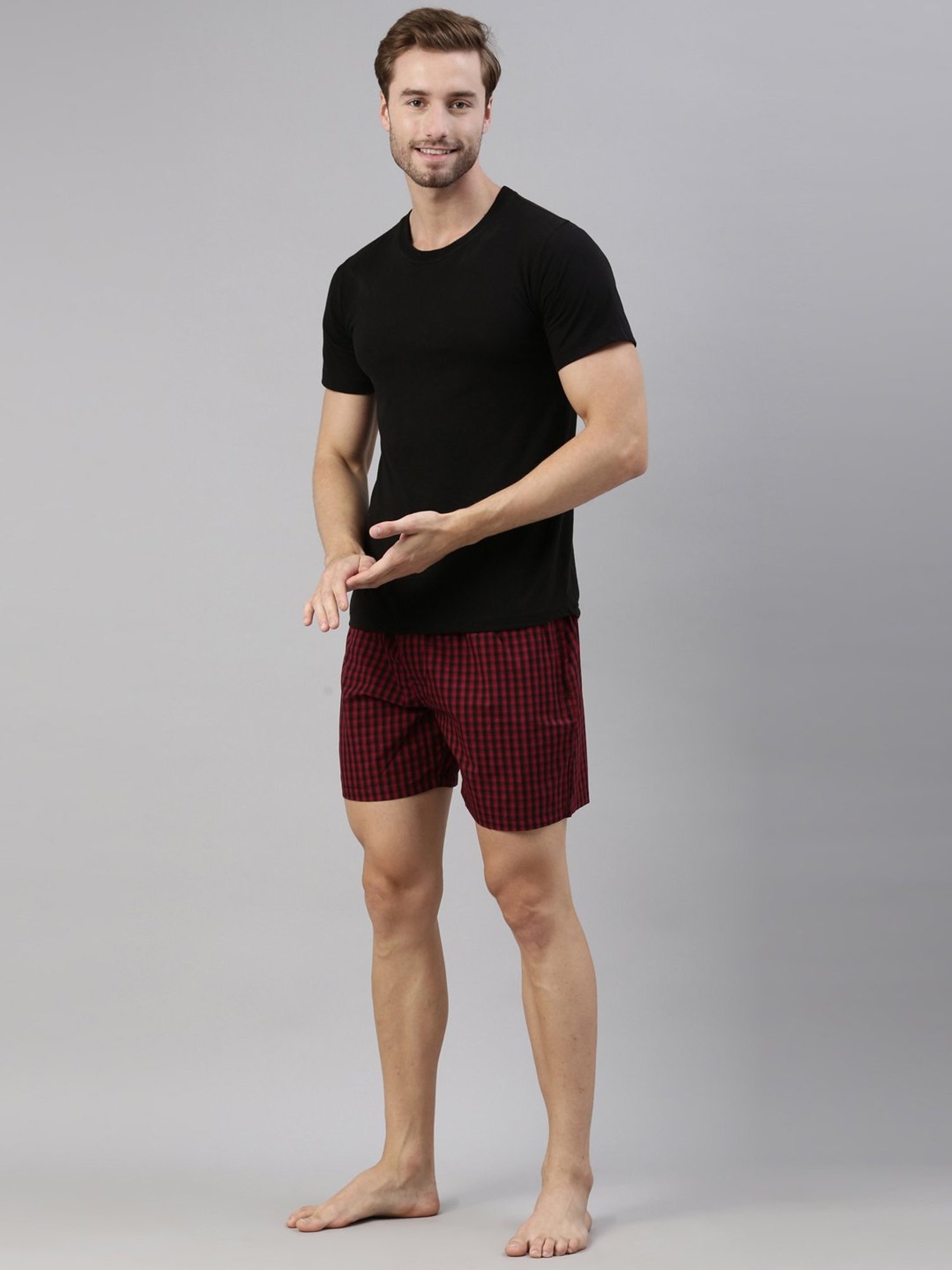 DIXCY SCOTT MAXIMUS Multi Cotton Regular Fit Checks Boxers - Pack Of 2