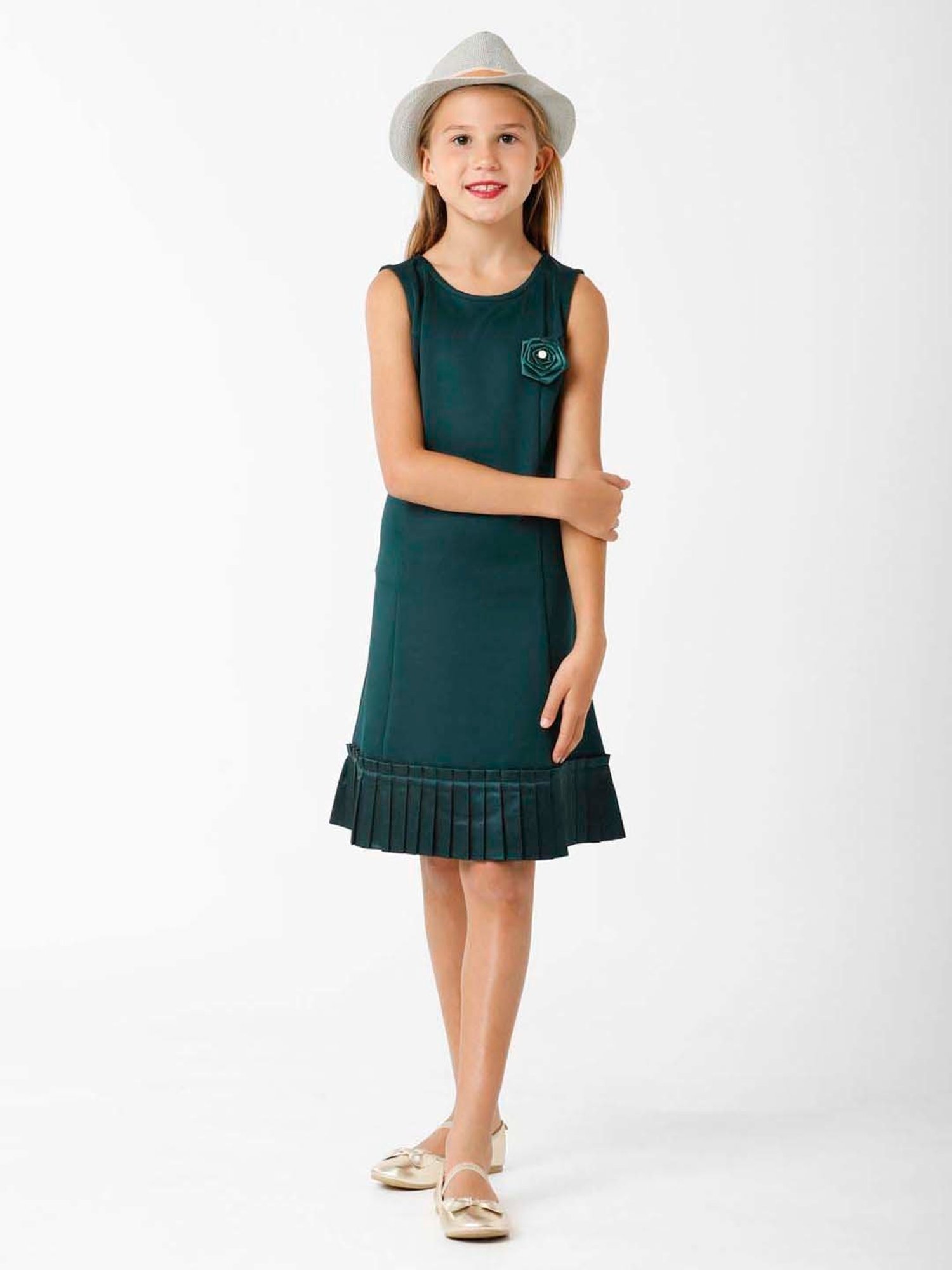 Kate & Oscar Kids Teal Blue Applique Dress