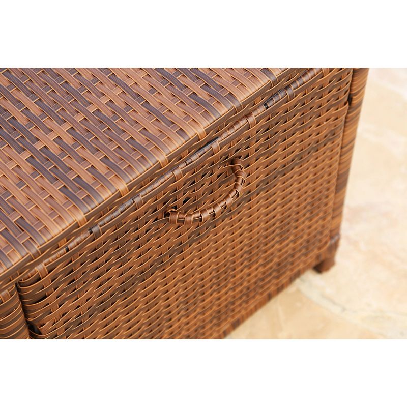 Manchester Outdoor Wicker Storage Ottoman Brown - Abbyson Living