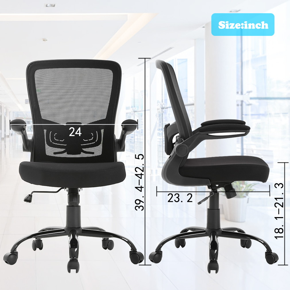 Executive Rolling Swivel Chair, Computer Chair with Lumbar Support Desk Task Chair for Women, Men(Black)
