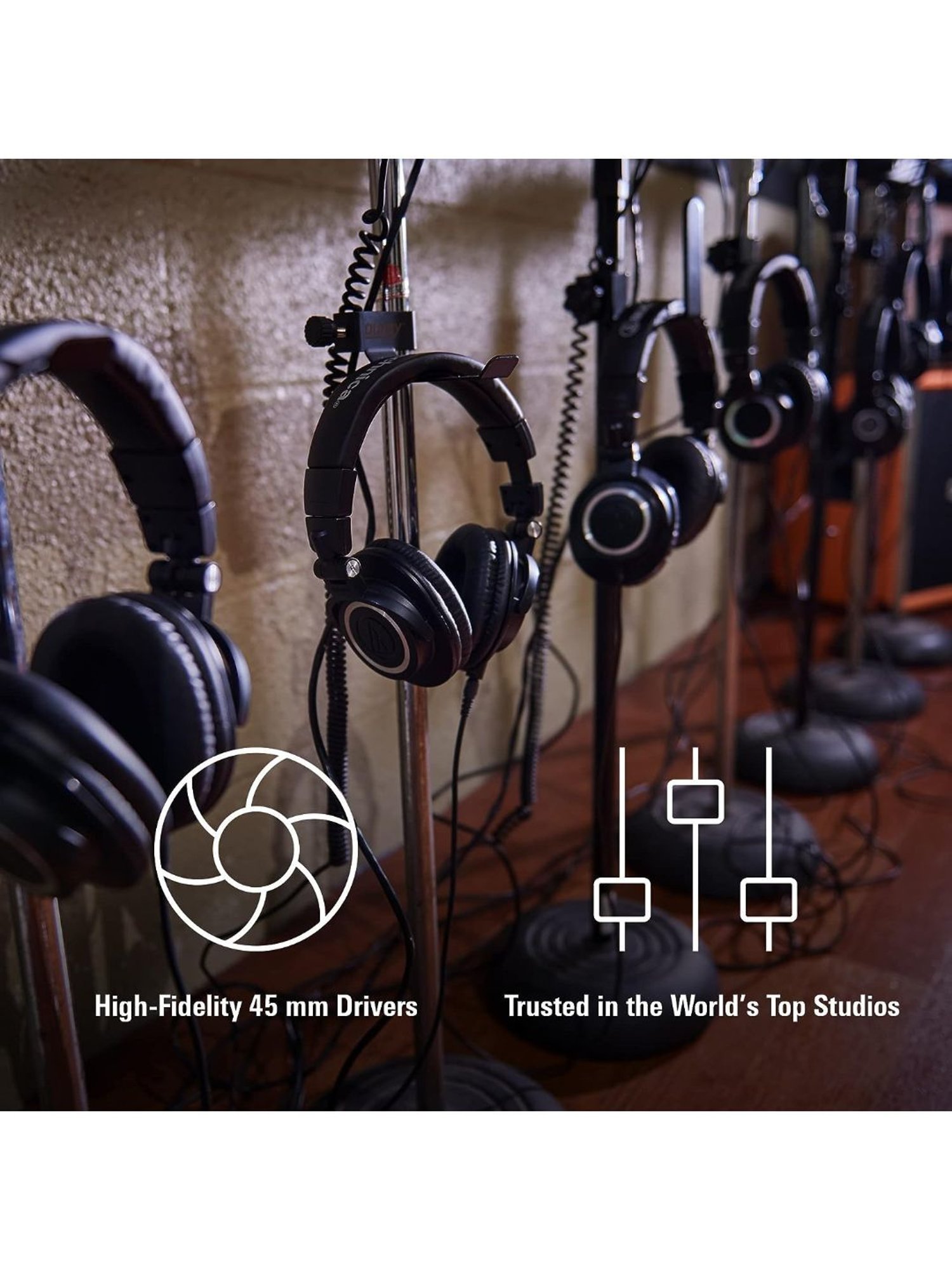 Audio Technica ATH M50x Over Ear Professional Studio Monitor Headphones (Black)