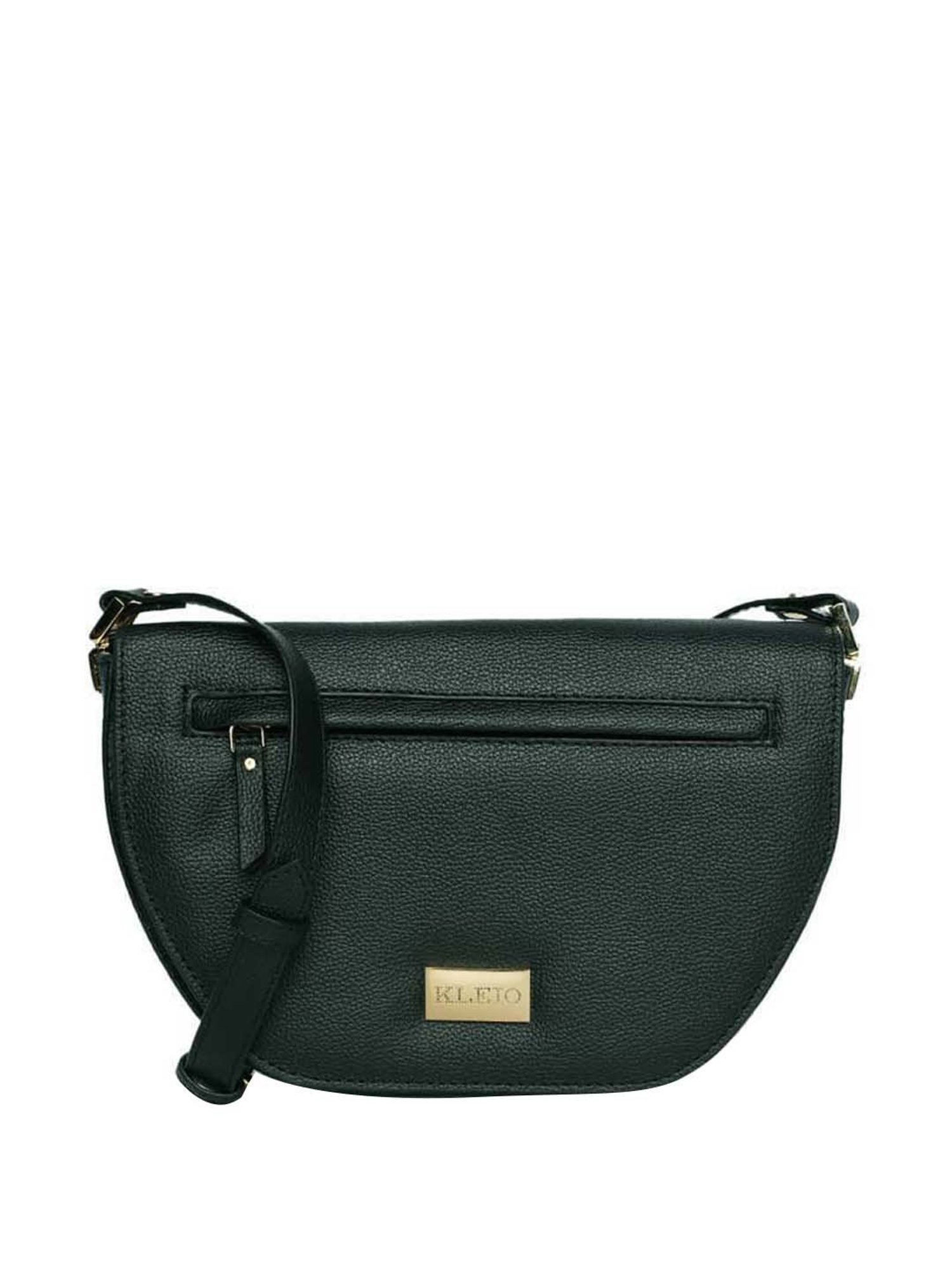 KLEIO Green Solid Medium Sling Handbag