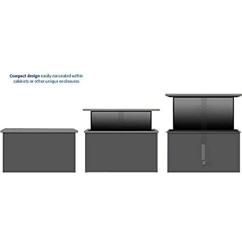 VIVO Black Compact Motorized Vertical TV Stand Lift for Screens 32" to 48"  | Television Mount Bracket (MOUNT-E-UP44)