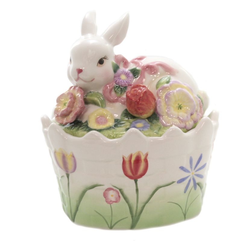 Tabletop 6.5" Bunny Candy Box Spring Flowers Rabbit Cosmos Gifts Corp.  -  Serving Bowls