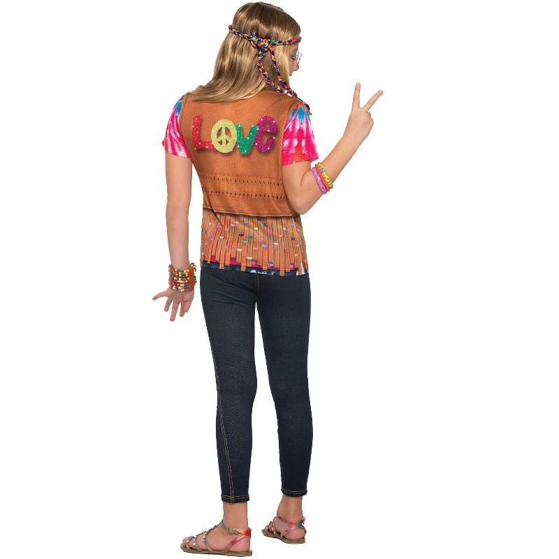 Forum Novelties Hippie Girl Shirt Child Costume, Medium, Multi
