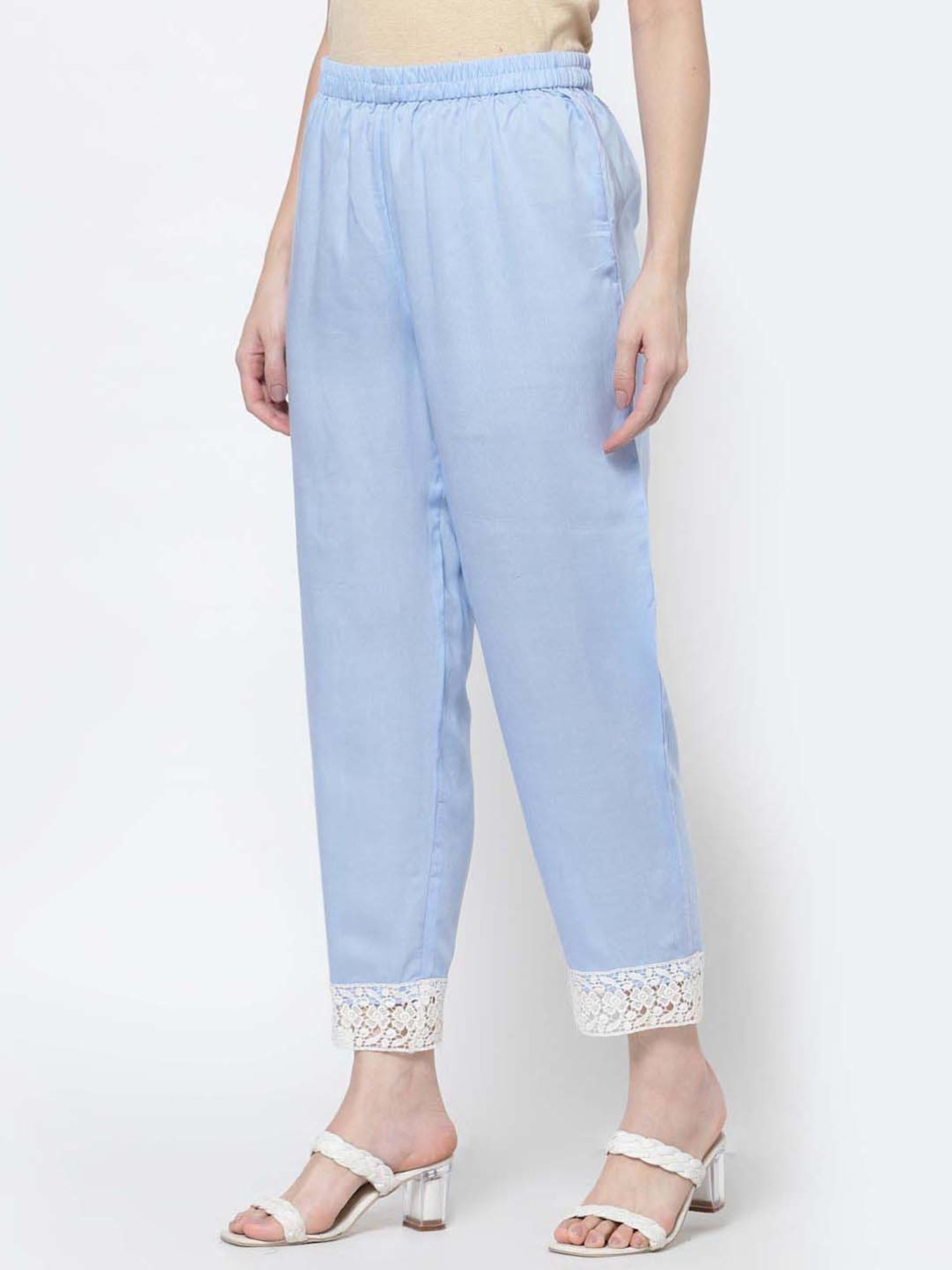 DART STUDIO Blue Regular Fit Palazzos