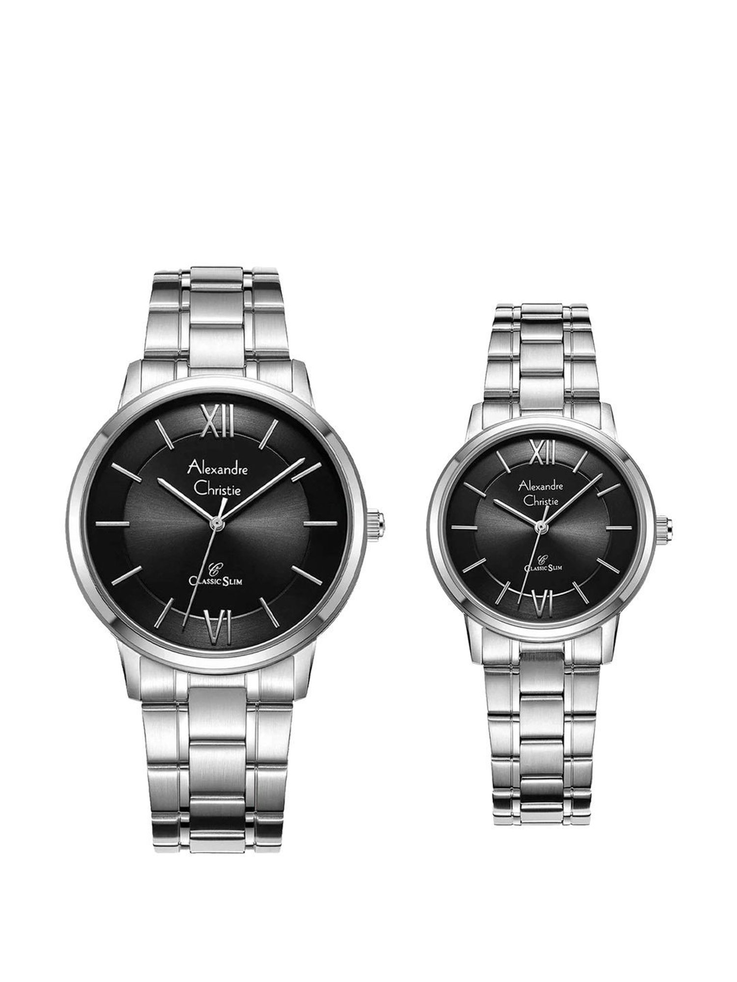 ALEXANDRE CHRISTIE 8689MHLHSSBA AC Collection Classic Analog Couple Watch