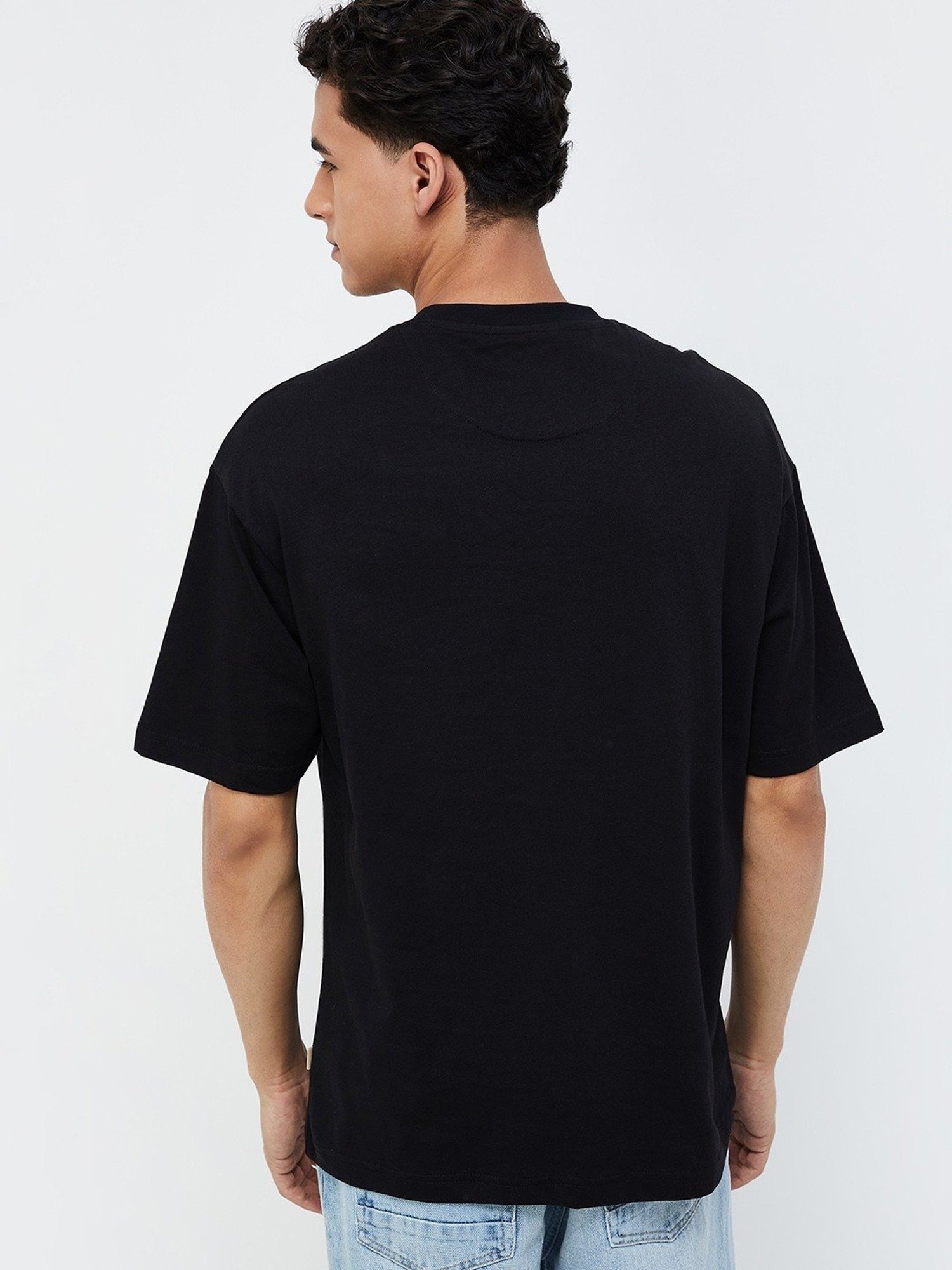 Forca Black Cotton Regular Fit T-Shirt