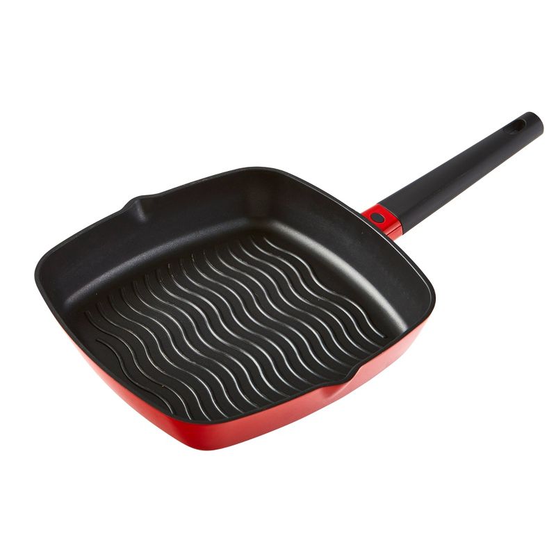 Imusa 11" Red Cast Aluminum Square Grill Pan with Soft Touch Handle