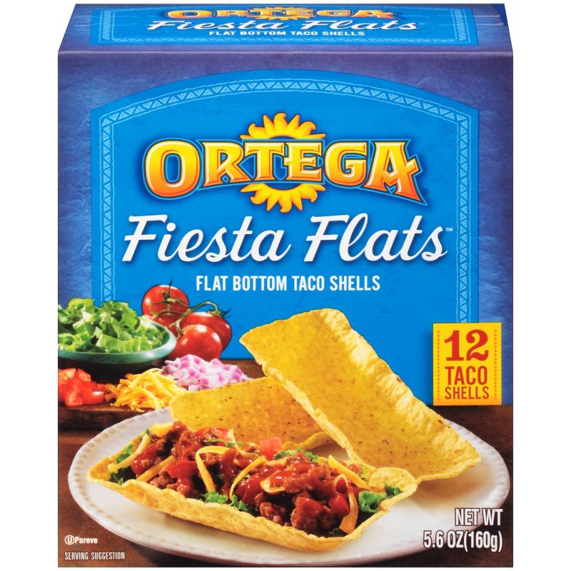 Ortega Fiest Flats Flat Bottom Taco Shells - 6.7oz/12ct