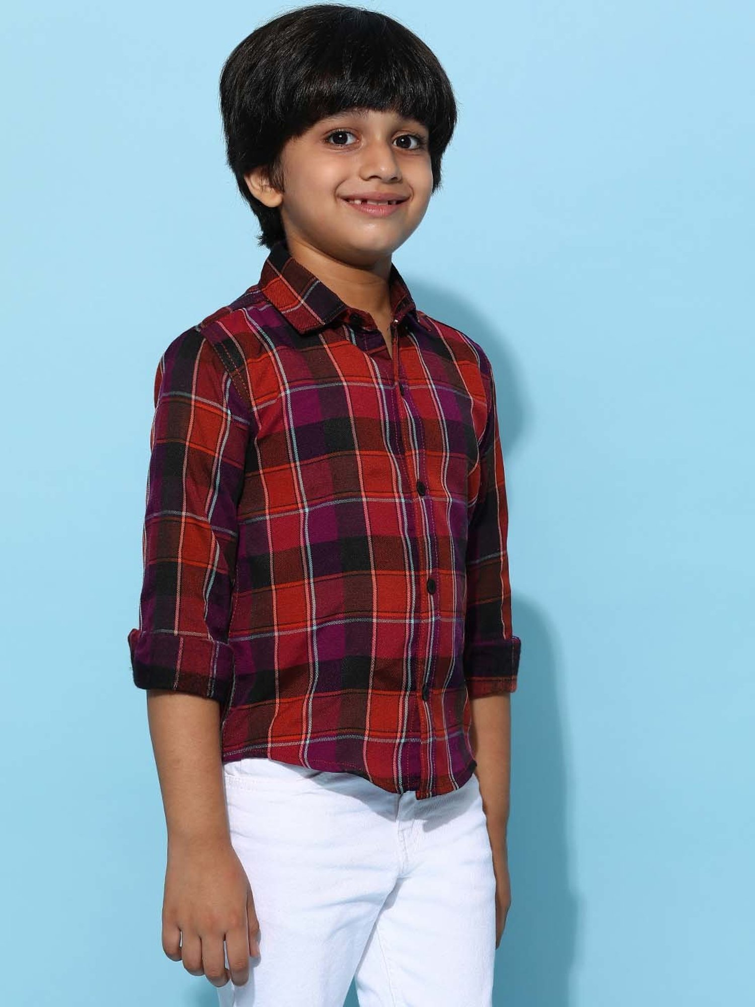Tales & Stories Kids Multicolor Chequered Full Sleeves Shirt
