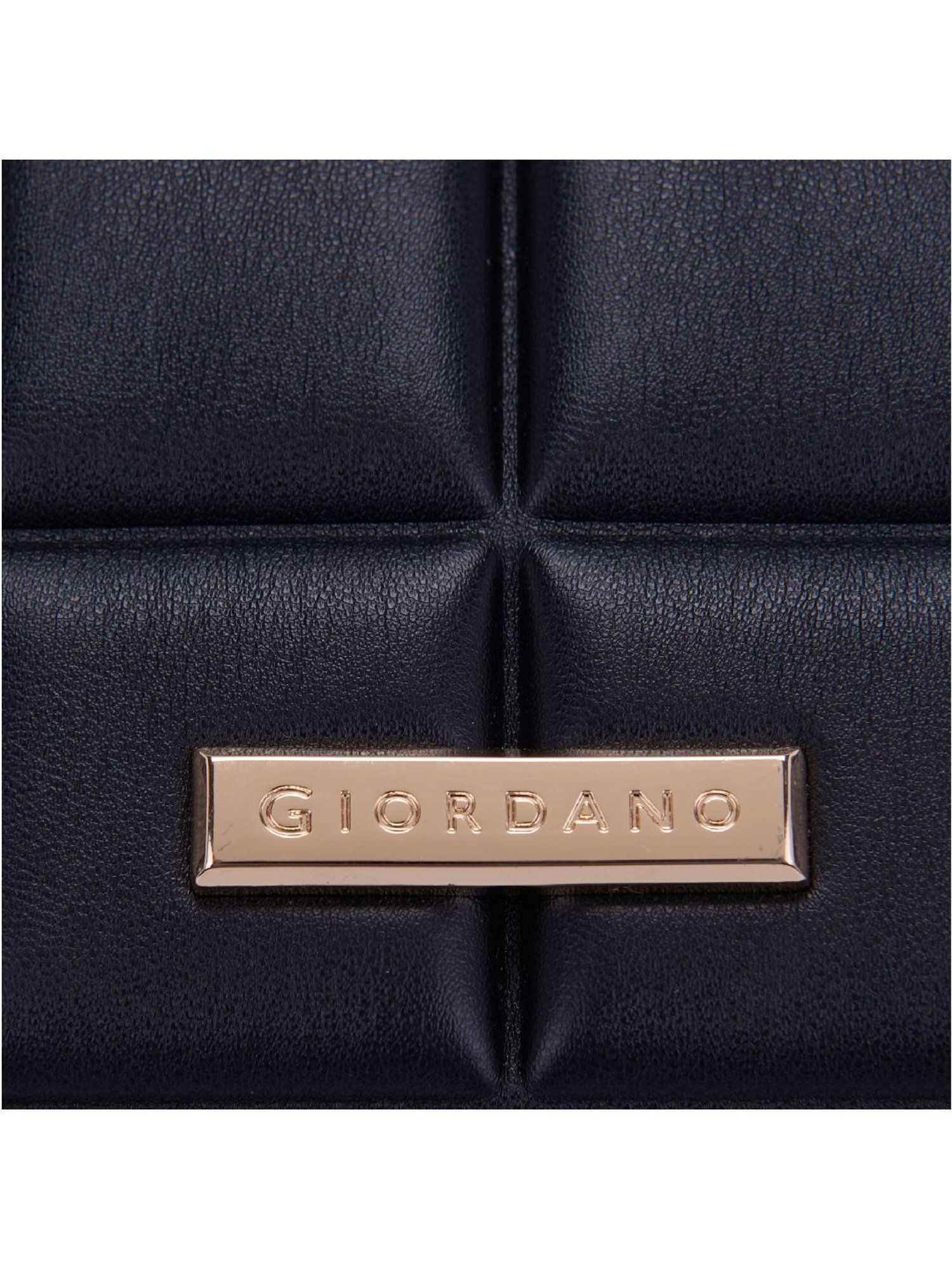 Giordano Black Quilted Medium Satchel Handbag