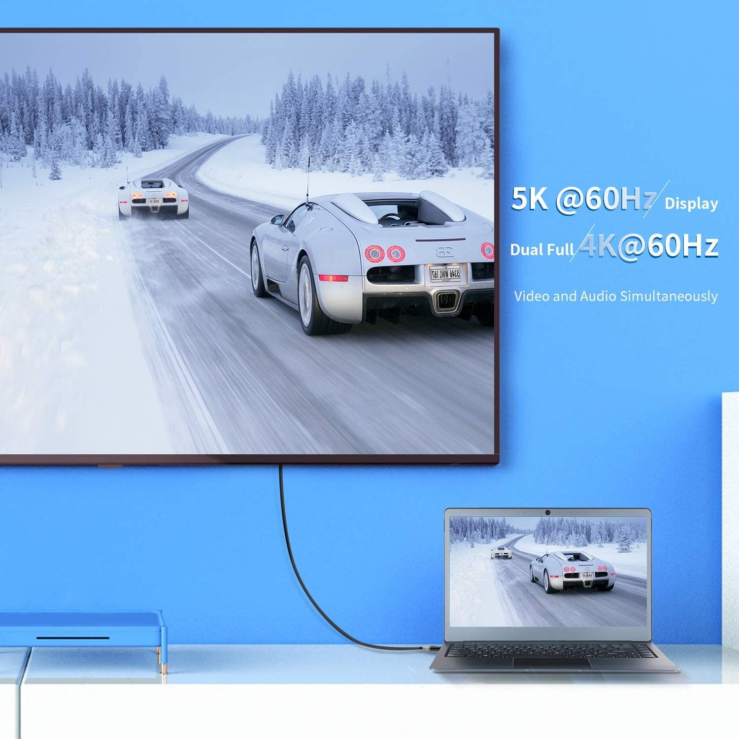 FVH Thunderbolt 2 Port Male to Male Video Data Cable for MacBook & SSD & Displays TB-004-WH