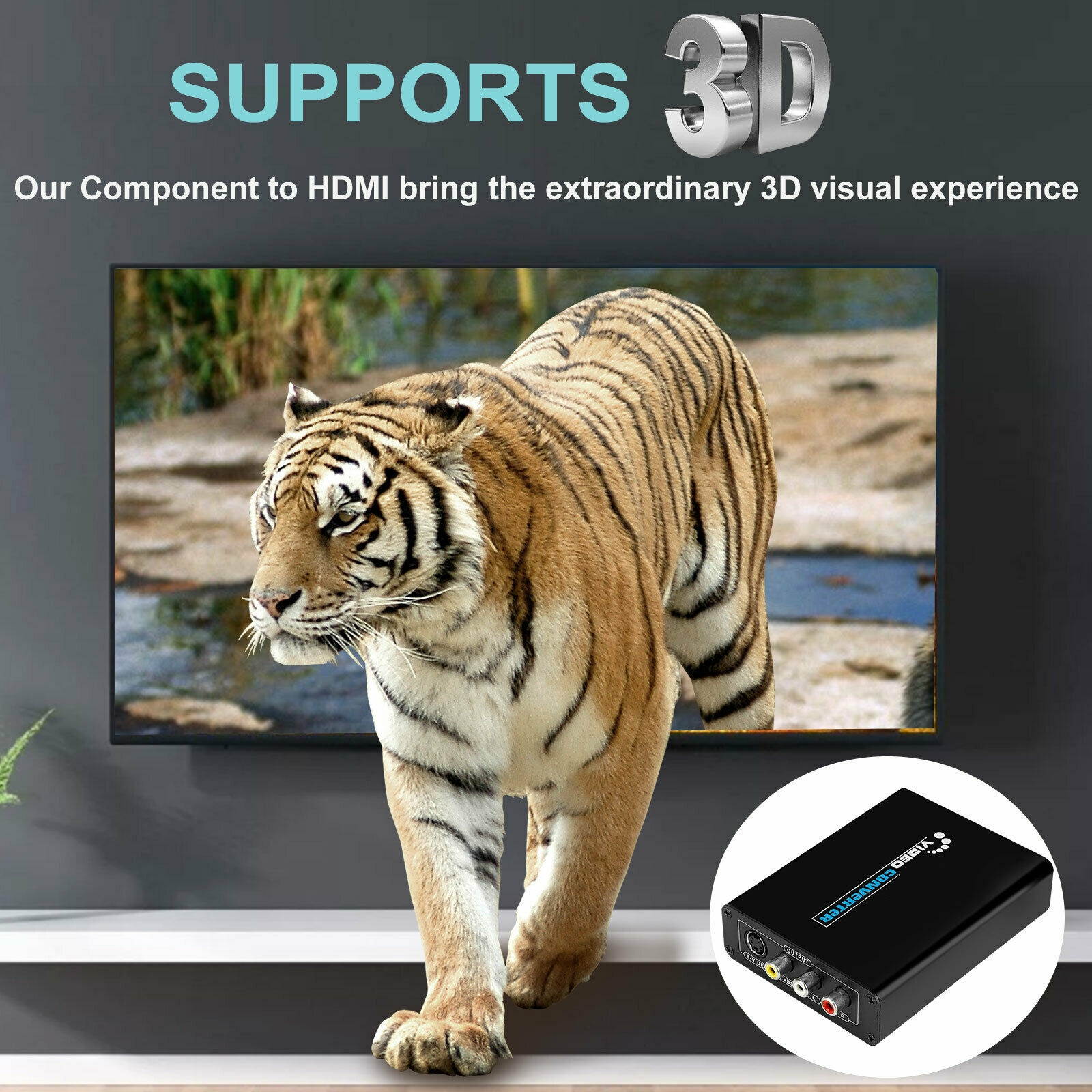 HDMI to 3RCA AV CVBS 1080P HD Composite  S-Video R/L Audio Converter Adapter