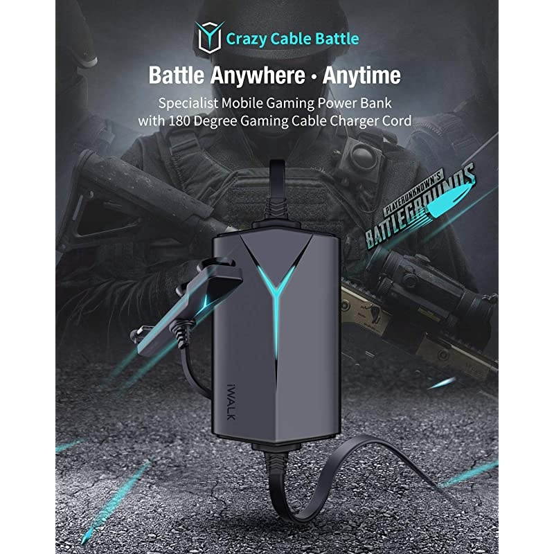 9000mAh Power Bank Portable Charger Gaming Charger with Built in Cable 49ft Length Compact External Battery Compatible with iPhone 11 XSXRX 8 7 6