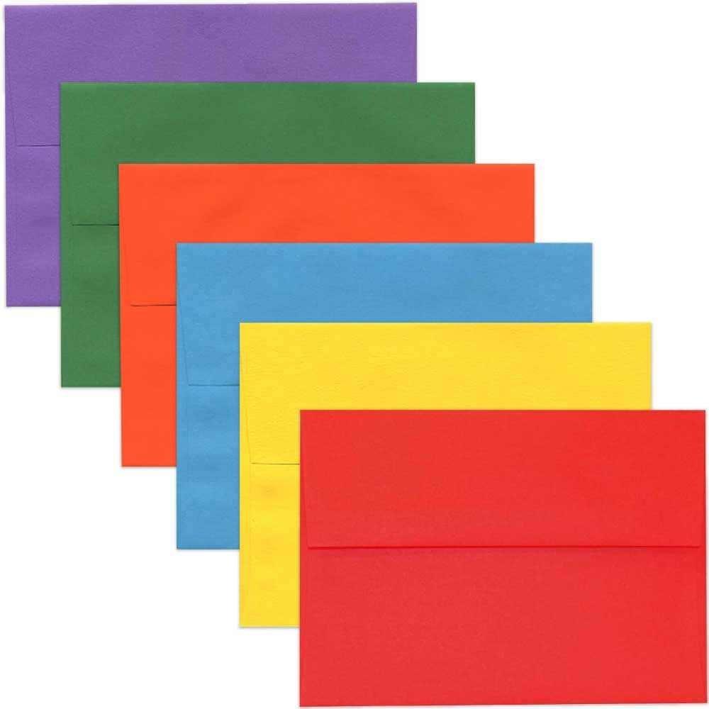 JAM PAPER A6 Colored Invitation Envelopes - 4 3/4 x 6 1/2 - Assorted Colors - 50/Pack