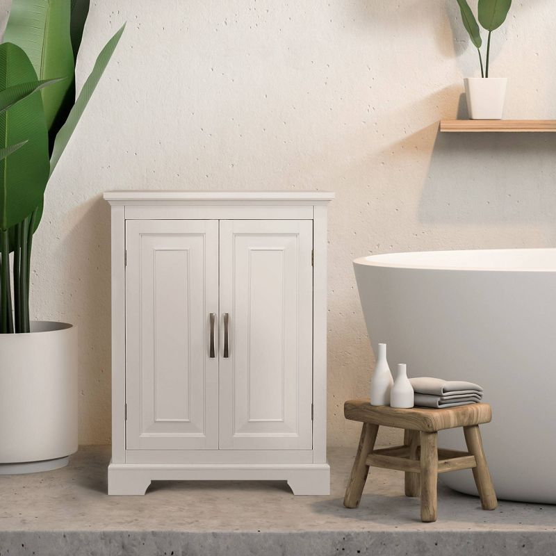 Teamson Home Shea Floor Storage Cabinet with Double Doors White - Elegant Home Fashions