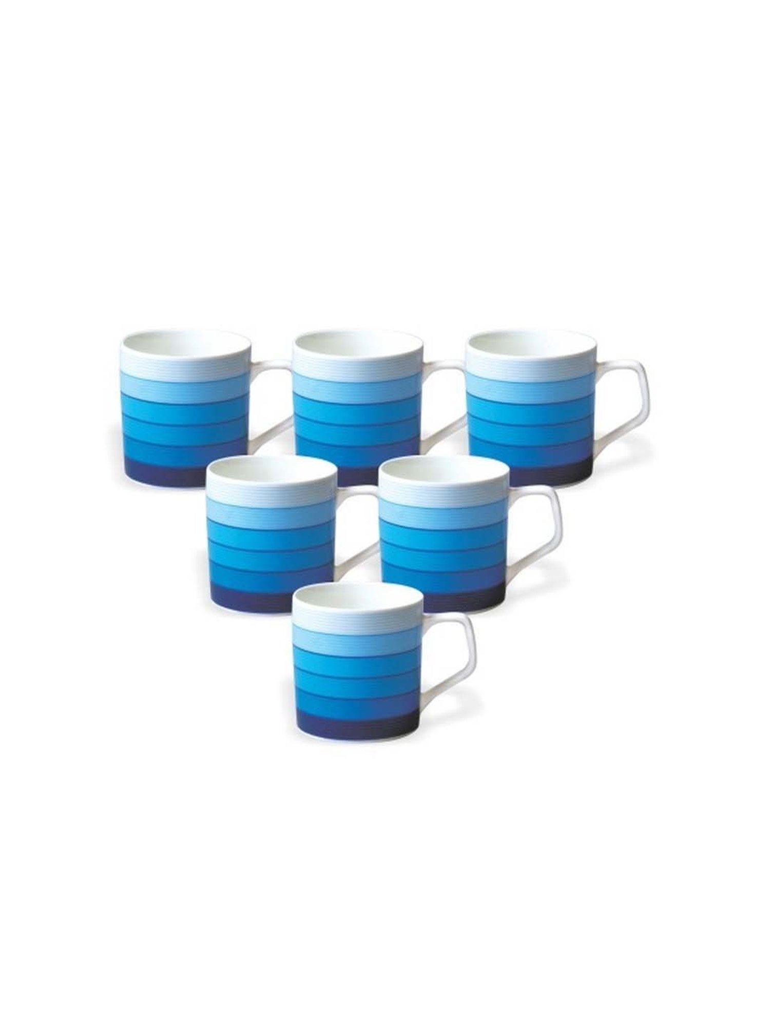 Clay Craft Multicolor Fine Ceramic Coffee & Tea Mugs (170 ml) - Set of 6