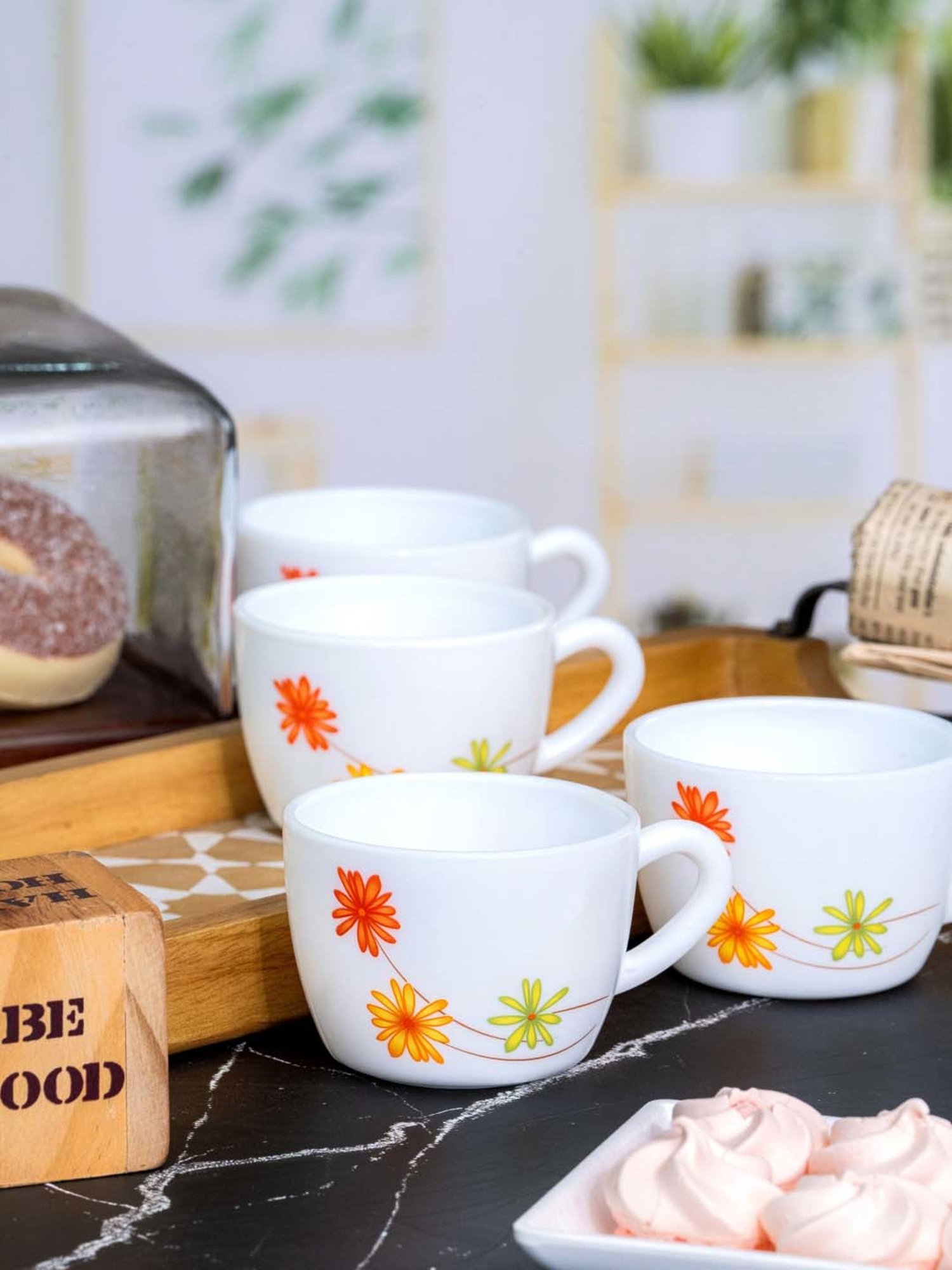 Cello White Opalware Cup (0.13 L) - Set of 6