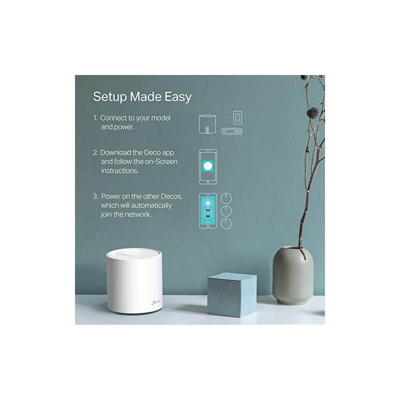 Deco WiFi 6 Mesh WiFi System(Deco X20) - Covers up to 5800 Sq.Ft. , Replaces WiFi Routers and WiFi Extenders, Works with Alexa, 3-Pack