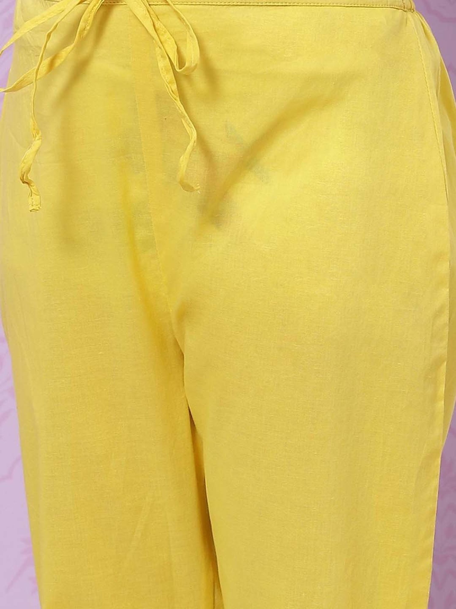 Biba Kids Yellow & Pink Cotton Floral Print Kurta Set