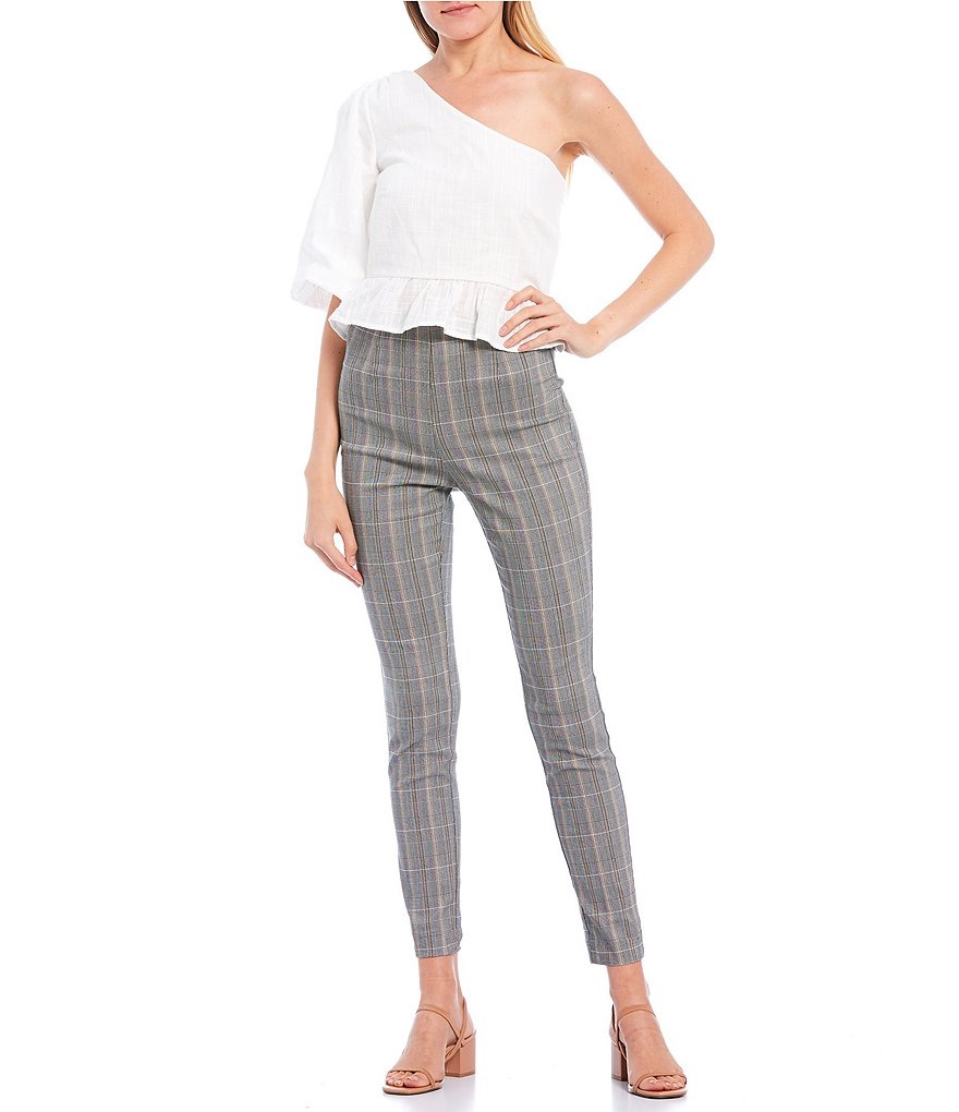 Takara High Rise Menswear Plaid Pull-On Pants