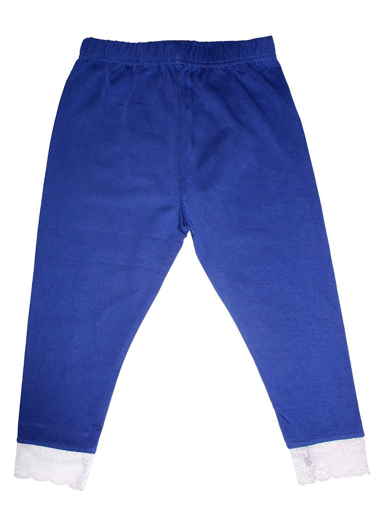 Kiddopanti Kids Royal Blue Solid Leggings