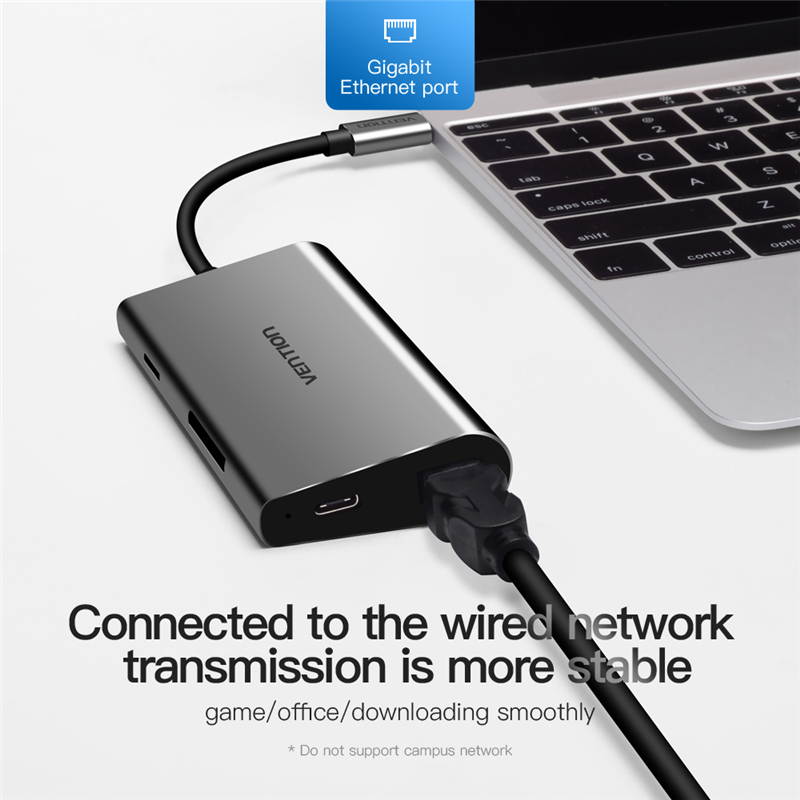 Vention 10 in 1 Type C Docking Station ,USB C Adapter with 4K HDMI, VGA,1000M Ethernet RJ45,3*USB3.0,100W PD 3.0,SD&TF Card Reader ,3.5mm Aux Compatible for MacBook Air Pro,and more USB-C Laptops