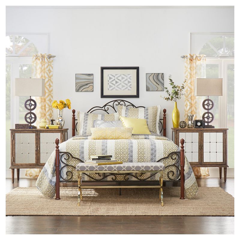 Sereno Metal Bed King Bronze/Cherry - Inspire Q