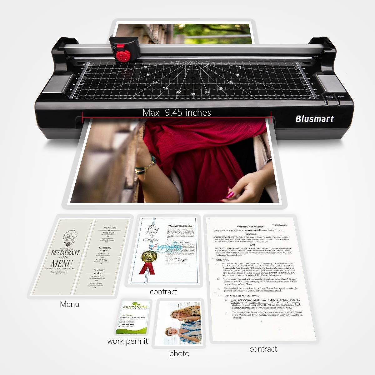4 in 1 Blusmart OL288 Laminator, A4, Rotary Trimmer/Corner Rounder/10 Laminating Pouches, Black4