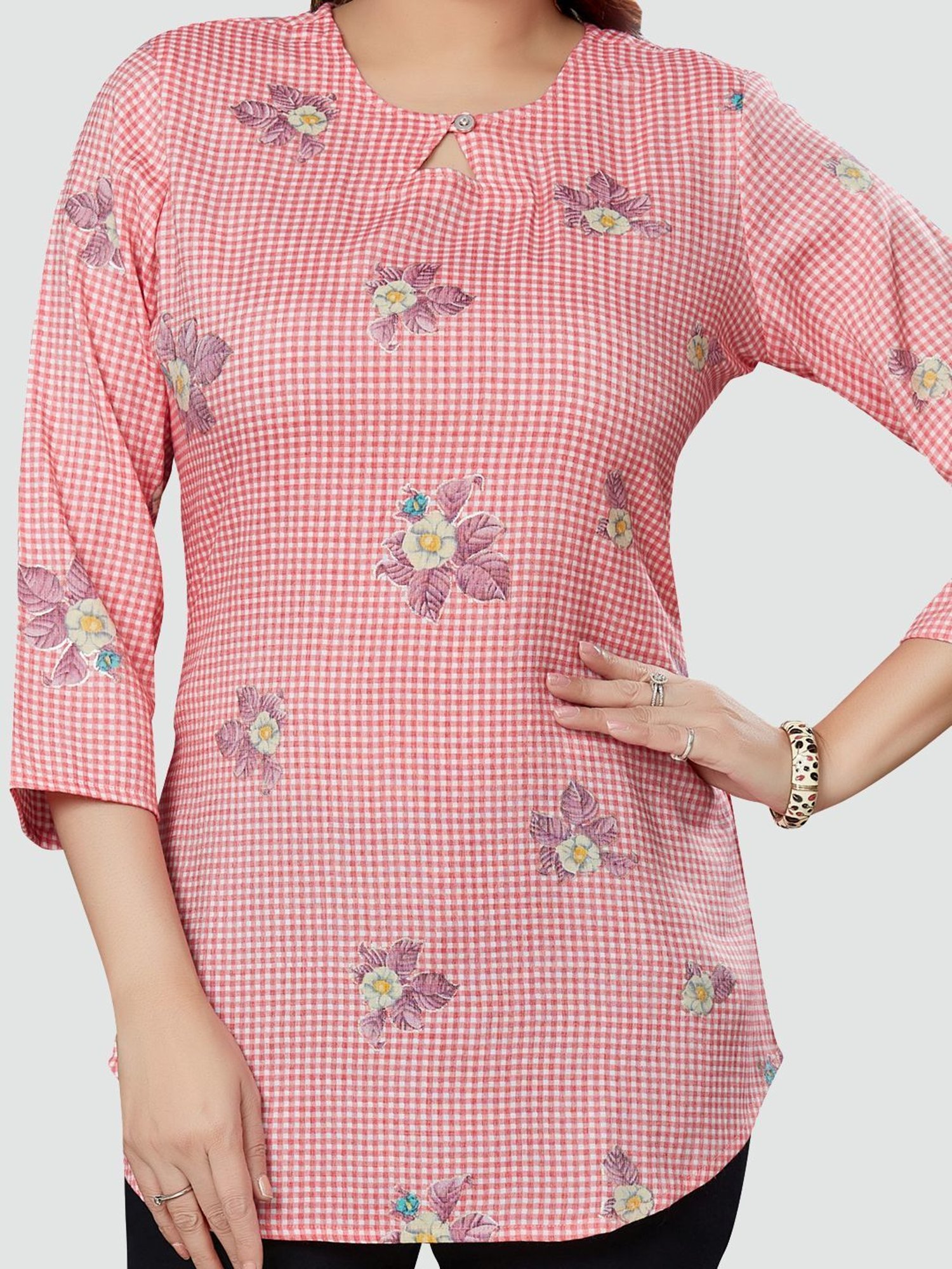 Saree Swarg Pink Printed Tunic